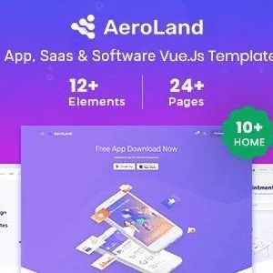 aeroland vue landing page website template